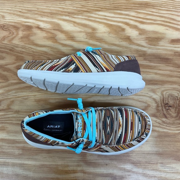 Ariat Brown and Blue Patterned Shoes - Picture 3 of 3